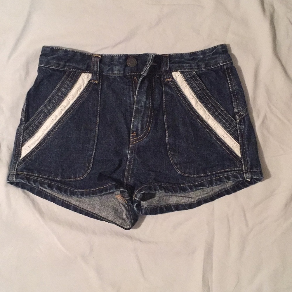 Free People Dark Wash Denim Shorts